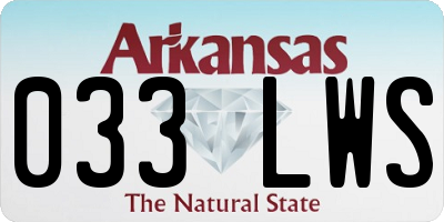 AR license plate 033LWS