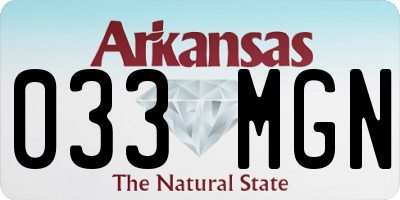 AR license plate 033MGN