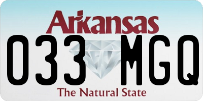 AR license plate 033MGQ