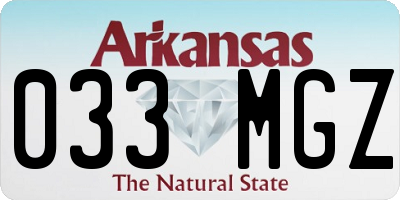 AR license plate 033MGZ