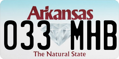 AR license plate 033MHB