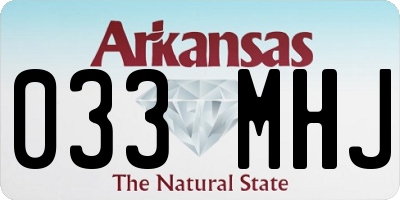 AR license plate 033MHJ