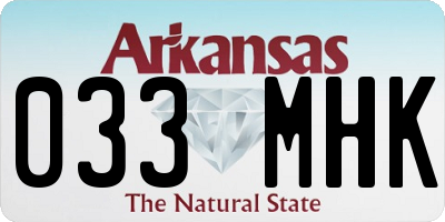 AR license plate 033MHK