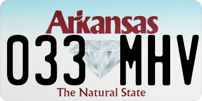 AR license plate 033MHV