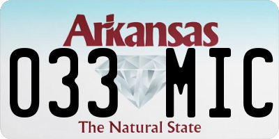AR license plate 033MIC