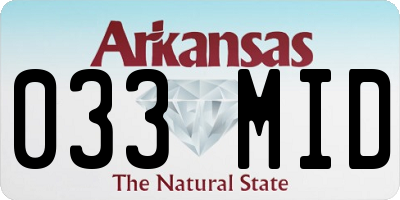 AR license plate 033MID