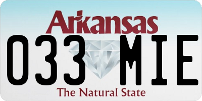 AR license plate 033MIE