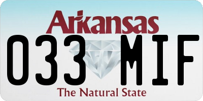 AR license plate 033MIF