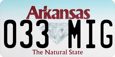 AR license plate 033MIG