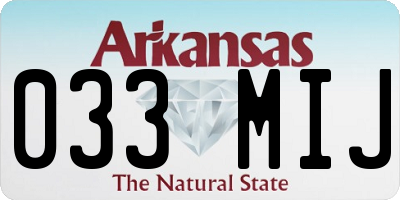 AR license plate 033MIJ