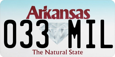 AR license plate 033MIL