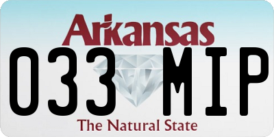 AR license plate 033MIP