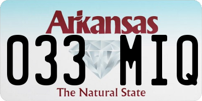 AR license plate 033MIQ