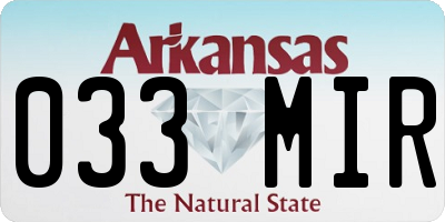 AR license plate 033MIR