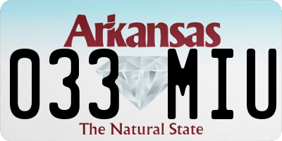 AR license plate 033MIU