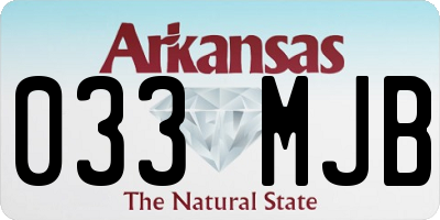 AR license plate 033MJB