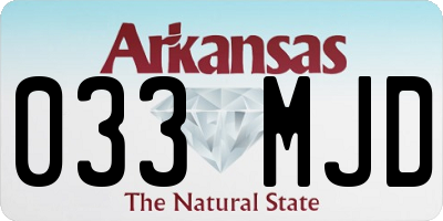 AR license plate 033MJD