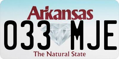 AR license plate 033MJE