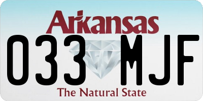 AR license plate 033MJF