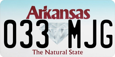 AR license plate 033MJG