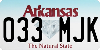 AR license plate 033MJK