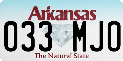 AR license plate 033MJO