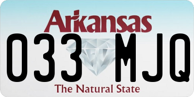 AR license plate 033MJQ
