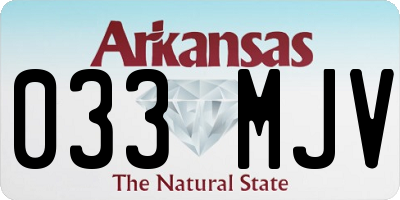 AR license plate 033MJV