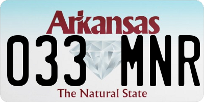 AR license plate 033MNR