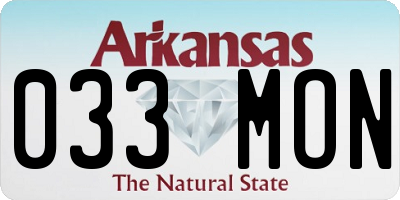 AR license plate 033MON