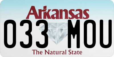 AR license plate 033MOU