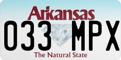 AR license plate 033MPX