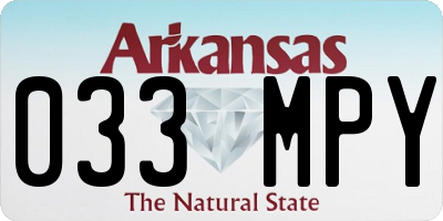 AR license plate 033MPY