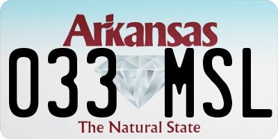 AR license plate 033MSL