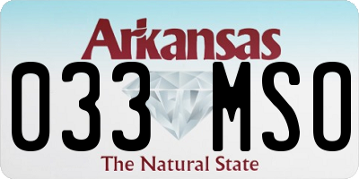AR license plate 033MSO