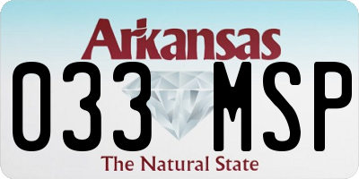 AR license plate 033MSP