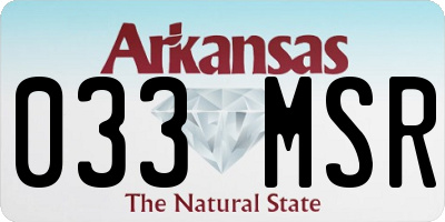 AR license plate 033MSR