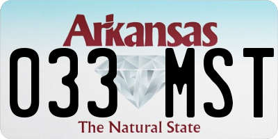 AR license plate 033MST