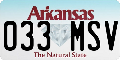 AR license plate 033MSV