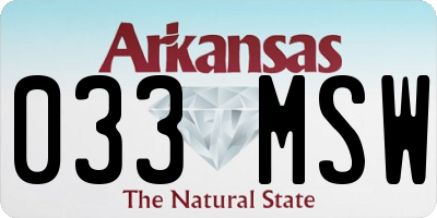 AR license plate 033MSW