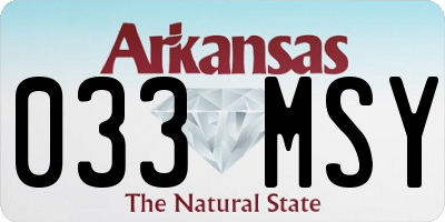 AR license plate 033MSY