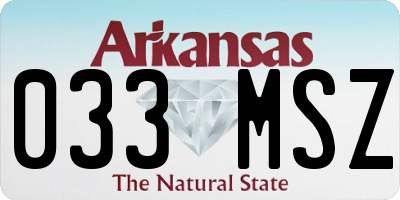 AR license plate 033MSZ