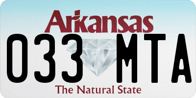 AR license plate 033MTA