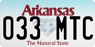 AR license plate 033MTC