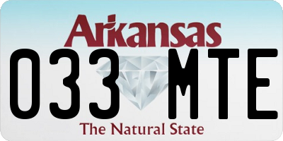 AR license plate 033MTE