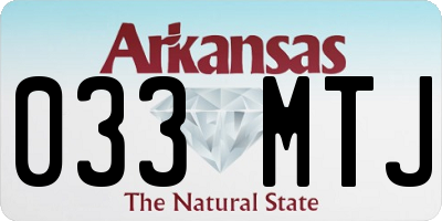AR license plate 033MTJ