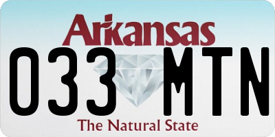 AR license plate 033MTN