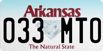 AR license plate 033MTO