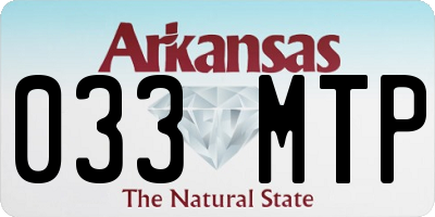 AR license plate 033MTP