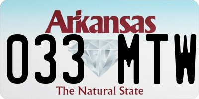 AR license plate 033MTW